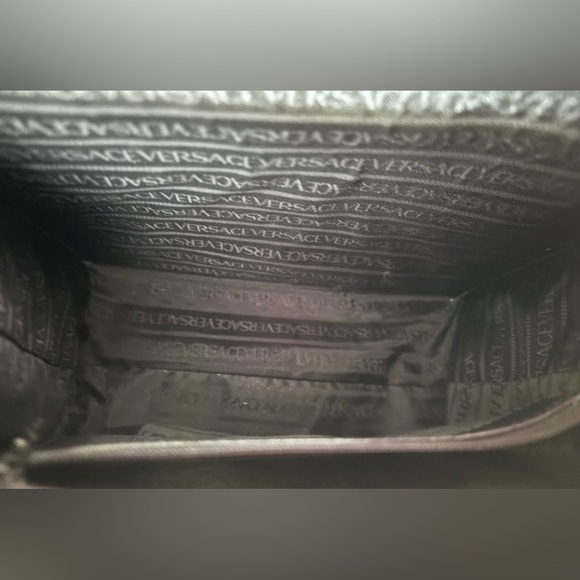 Gianni Versace Sunburst Authentic Black Leather Top Handle Bag Like New - Picture 13 of 15